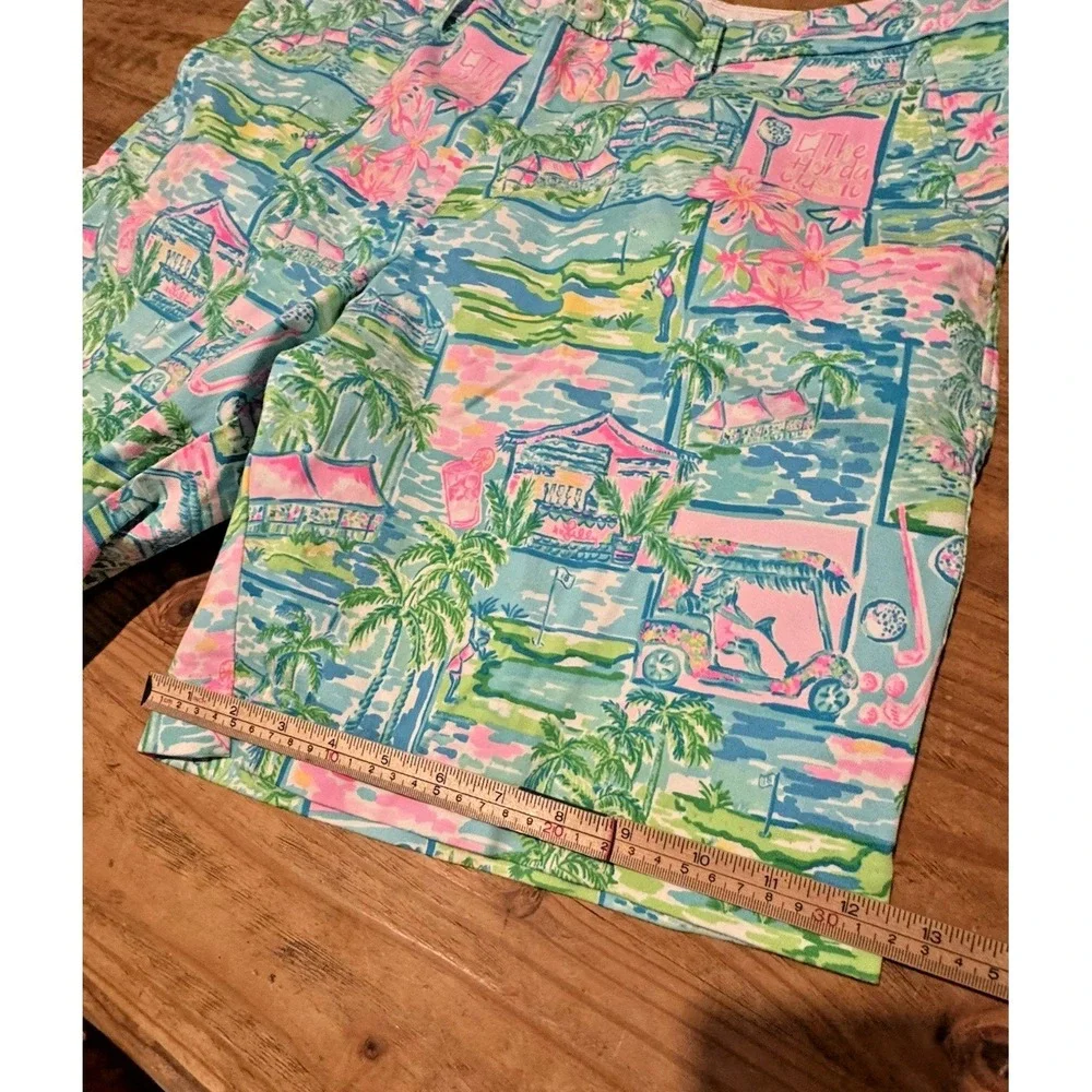Lilly Pulitzer Mens Beaumont Shorts 38 Honda Classic Golf Print Cotton Stretch